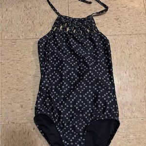Old Navy Girls’ 8/10 Medium Black Patterned One-Piece Swimsuit